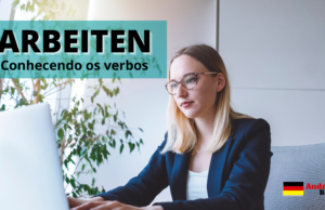 Conhecendo o verbo ARBEITEN | Frases com áudios | Andréia Bohn